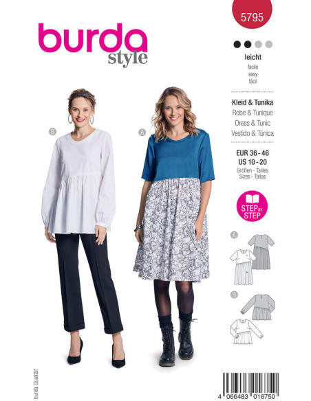 Kleid- und Tunikaschnittmuster - Burda 5795