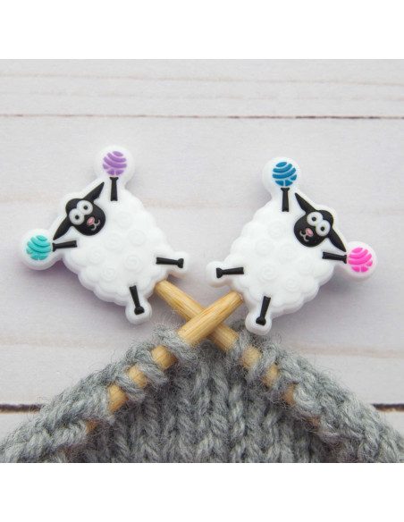 Maschenstopper für Stricknadeln - Cheerleader Schaf