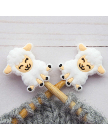 Maschenstopper für Stricknadeln - Glückliches Schaf