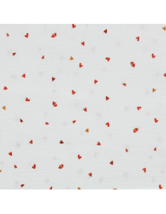 Bedruckter Double-Gauze-Stoff - Coreo Weiß und Rot 2