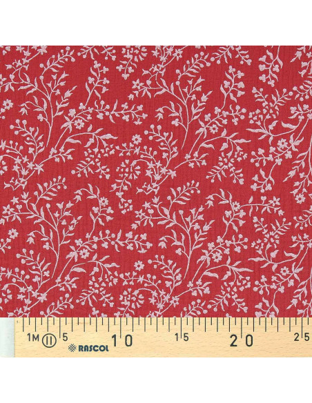 Bedruckter Double-Gaze-Stoff - Taznak Sandelholz und Rosa