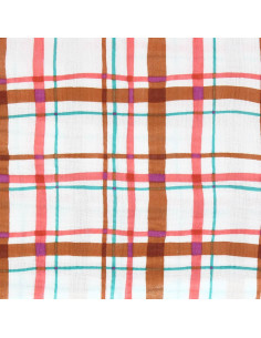 Bedruckter Double-Gauze-Stoff - Lucien in Ecru und Orange 2