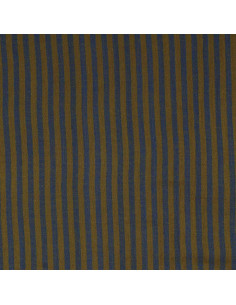 Gekreppter Doppelgaze-Stoff mit Streifen - Bronze und Kobalt 2