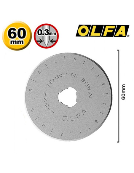 1 Ersatzklinge für Olfa Cutter - 60 mm