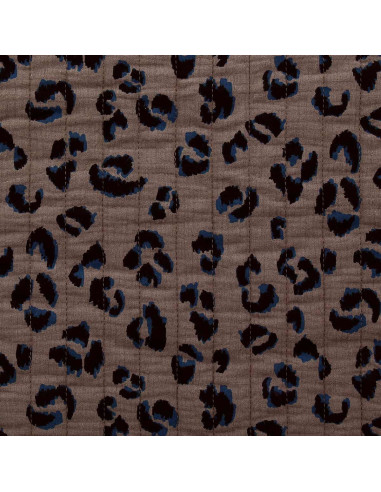 Gesteppter Baumwollstoff - Taupe-Fuchsfarbe