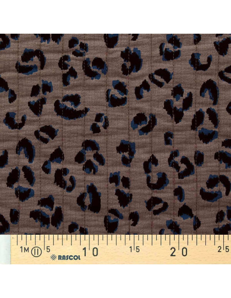 Gesteppter Baumwollstoff - Taupe-Fuchsfarbe