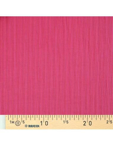 Gekreppter Doppelgaze-Stoff mit Streifen - Bonbon und Hibiskus