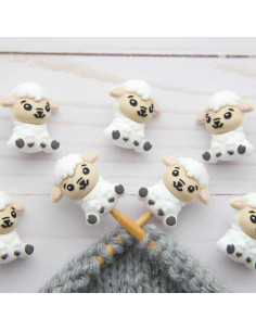 Maschenstopper für Stricknadeln - Kleines weißes Schaf 2