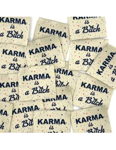 Satz von 5 gewebten Aufnähern zum Aufnähen Karma is a bitch