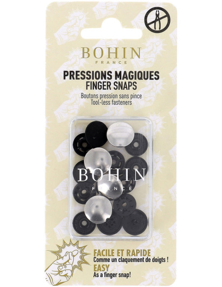 Magische Druckknöpfe ohne Zange 14 mm - Metallische Silberoptik