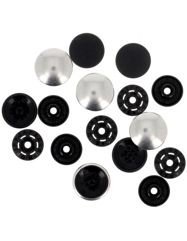 Magische Druckknöpfe ohne Zange 14 mm - Metallische Silberoptik