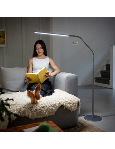 Stehlampe Daylight Slimline 4 - Eisgrau