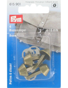 Satz von 4 Gleitern für Taschen 15 mm - Antikes Messing