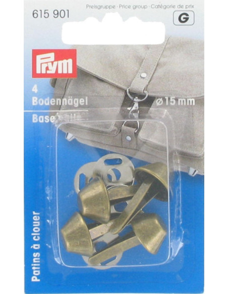 Satz von 4 Gleitern für Taschen 15 mm - Antikes Messing