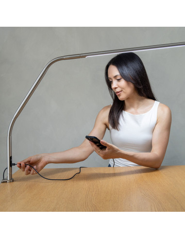 Lampe auf Tisch Daylight Design Slimline 4 - Gebürsteter Stahl