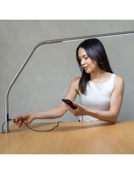 Lampe auf Tisch Daylight Design Slimline 4 - Gebürsteter Stahl