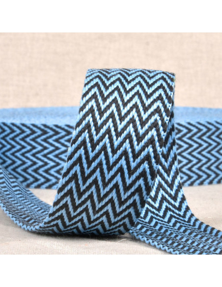 Chevron-Gurt - Blau und Schwarz