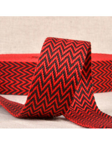 Chevron-Gurt - Rot und Schwarz