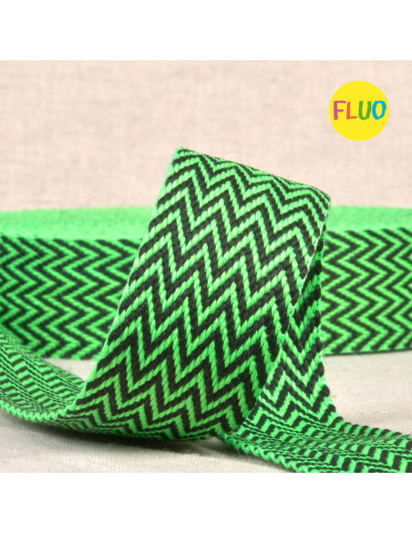 Chevron-Gurtband - Neon Grün und Schwarz