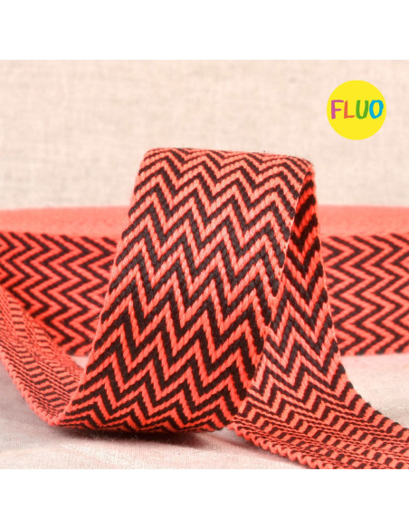 Chevron-Gurt - Neonrosa und Schwarz