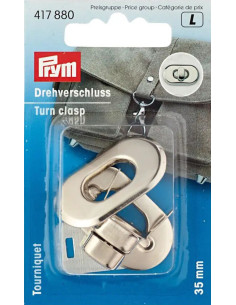 Ovaler Drehverschluss für Taschen - Silber