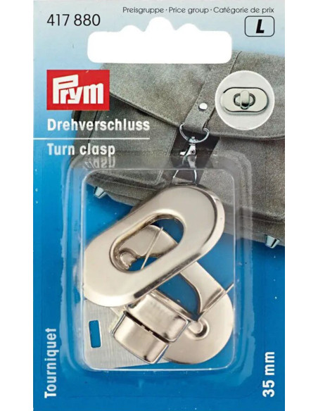 Ovaler Drehverschluss für Taschen - Silber
