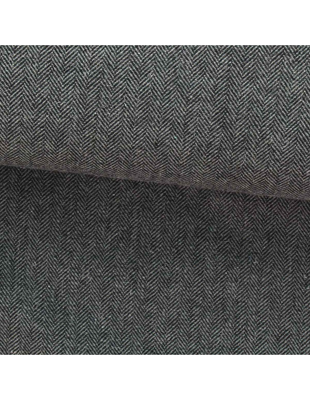Tweed-Wollstoff für Mantel - Mittelgrau