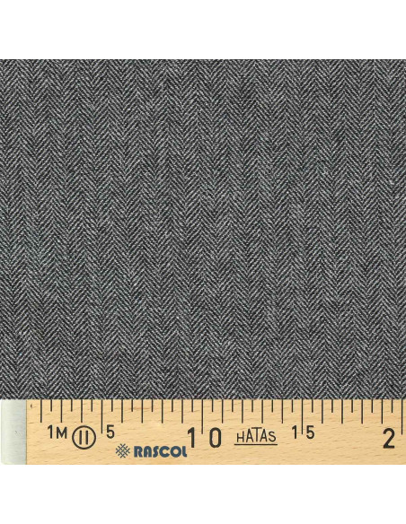 Tweed-Wollstoff für Mantel - Mittelgrau