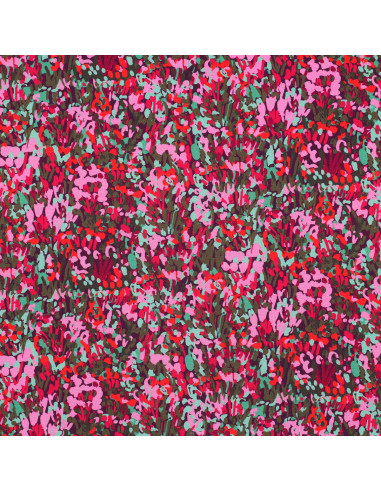 Viscose-Stoff Nerida Hansen - Bunter Gartenpflaume