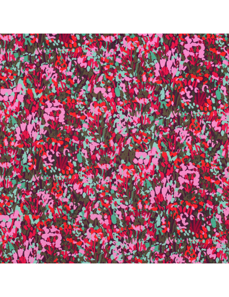 Viscose-Stoff Nerida Hansen - Bunter Gartenpflaume