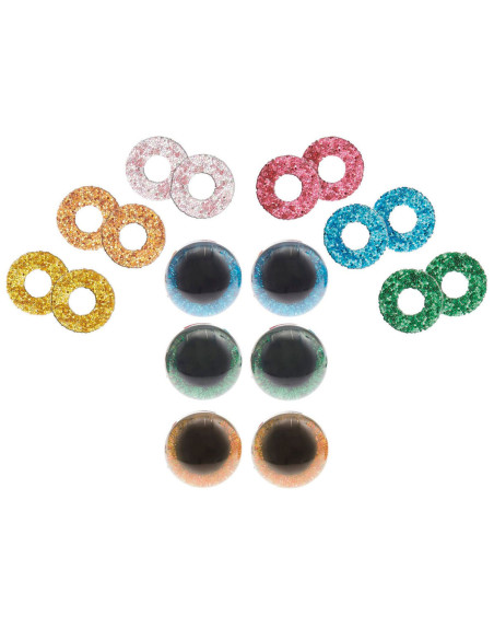 Sicherheitsaugen 6 Farben Ricorumi 12 mm - 3 Paare