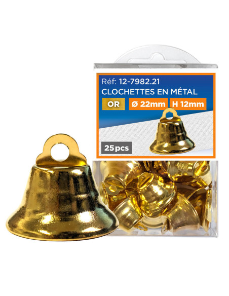 Set mit 25 Metallglöckchen - Gold