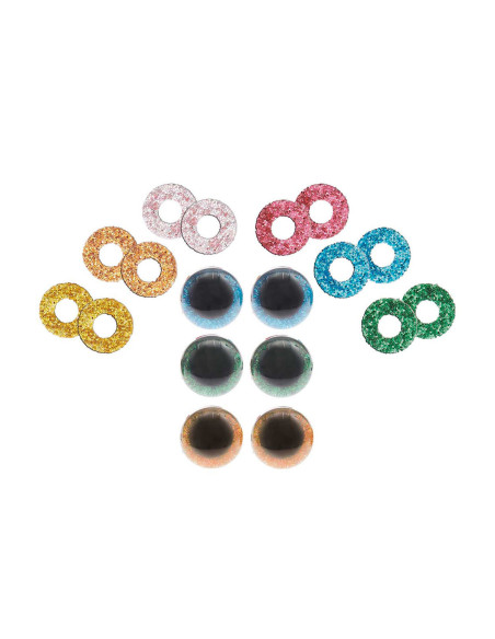 Sicherheitsaugen 6 Farben Ricorumi 9 mm - 3 Paare