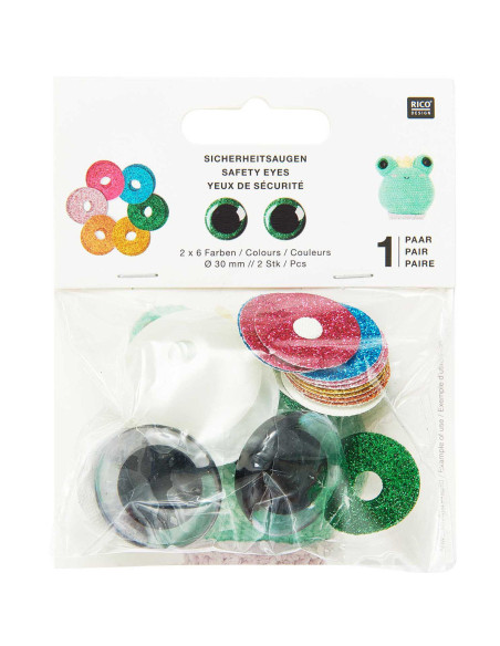 Sicherheitsaugen 6 Farben Ricorumi 30 mm - 1 Paar
