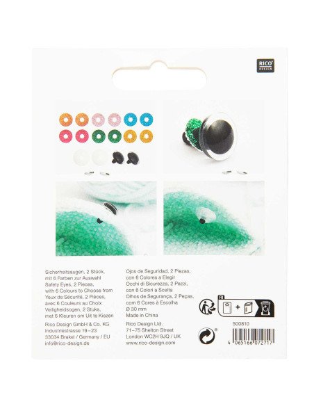 Sicherheitsaugen 6 Farben Ricorumi 30 mm - 1 Paar
