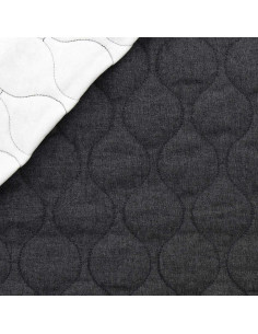 Gesteppter Baumwollstoff Welle - Denim Chambray