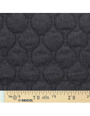 Gesteppter Baumwollstoff Welle - Denim Chambray