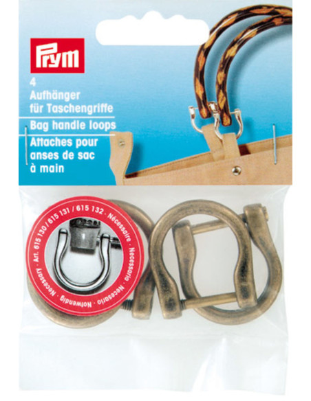Satz von 4 Befestigungen für Handtaschengriffe - Bronze