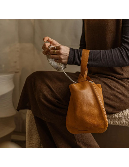 Muud Dzana Shopper-Handtasche aus Leder - Whisky