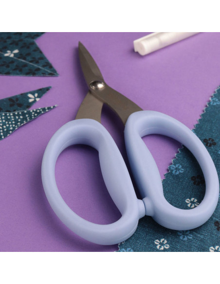 Präzisionsschere mit Mikroverzahnung und großen, flexiblen Ringen Bohin - Blau