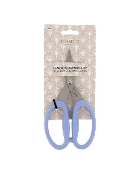 Präzisionsschere mit Mikroverzahnung und großen, flexiblen Ringen Bohin - Blau
