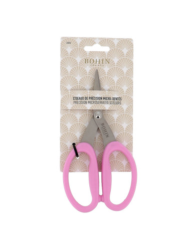 Präzisionsschere mit Mikroverzahnung und großen, weichen Ringen Bohin - Rosa