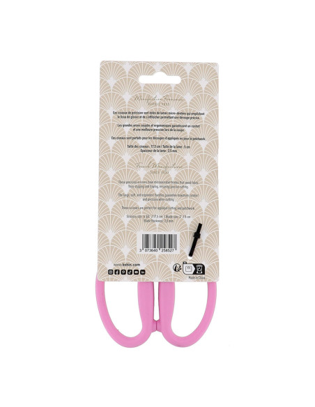 Präzisionsschere mit Mikroverzahnung und großen, weichen Ringen Bohin - Rosa