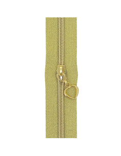 5-Meter-Rolle Nylonreißverschluss 5 mm mit Herz-Zippern - Gold Lurex 2