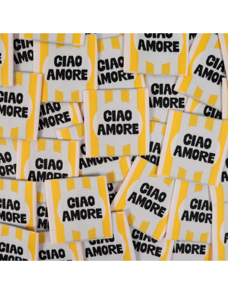 Satz von 5 gewebten Etiketten - Ciao amore