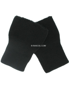 2er-Set gestrickte Handgelenkwärmer - Schwarz