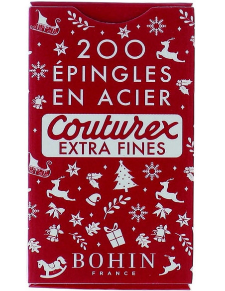 Schachtel mit 200 extra-feinen roten Weihnachtsnadeln Bohin