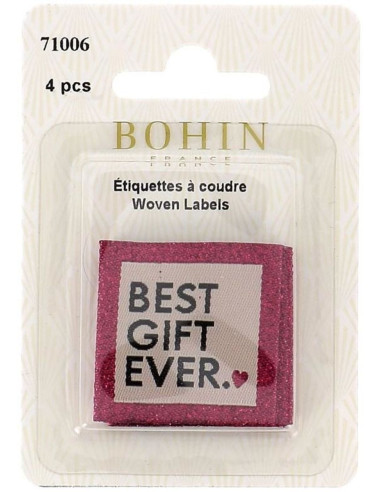Set von 4 Aufnähetiketten - Bestes Geschenk aller Zeiten