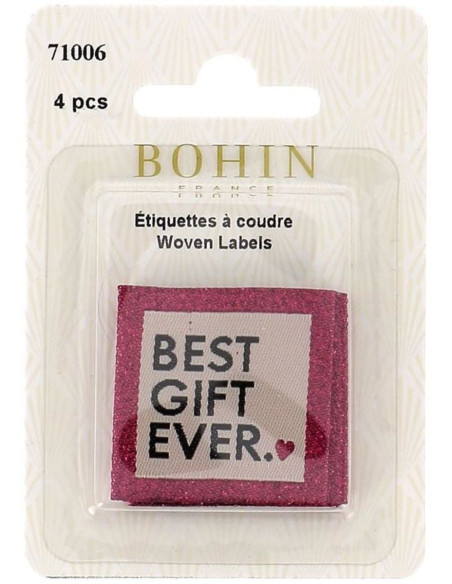 Set von 4 Aufnähetiketten - Bestes Geschenk aller Zeiten