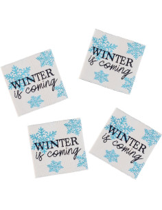 Set aus 4 Aufnähern zum Annähen - Winter is coming
